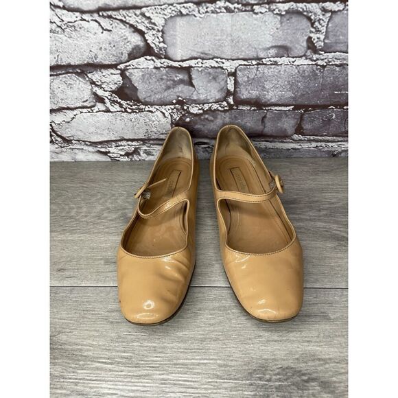 LARROUDE Vibram Nude Patent Leather Mary Jane Flats Shoes Women’s Sz 5M US/35EU - Picture 4 of 16